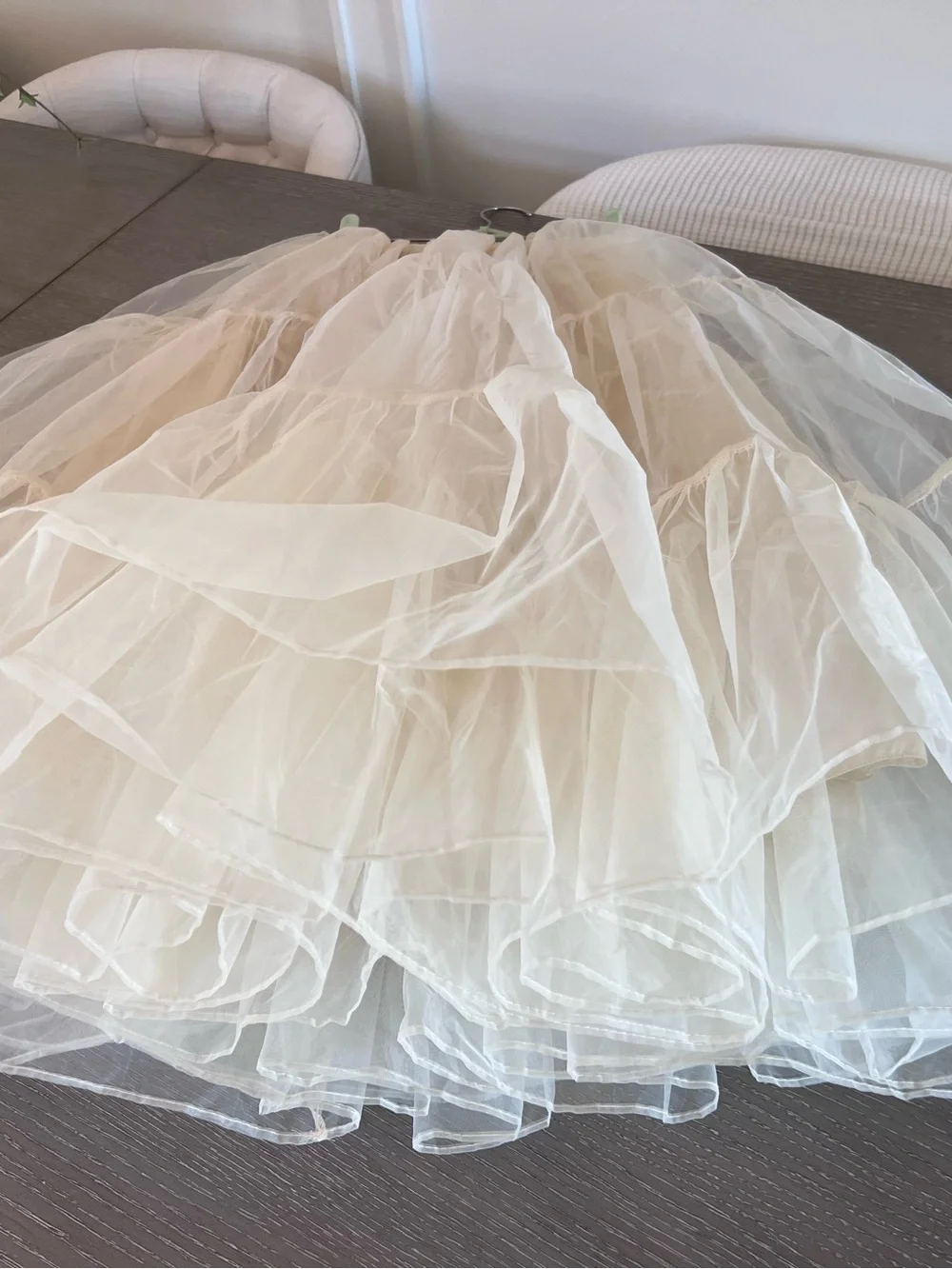 Grace Karin Cream Tiered Tulle A-Line Skirt